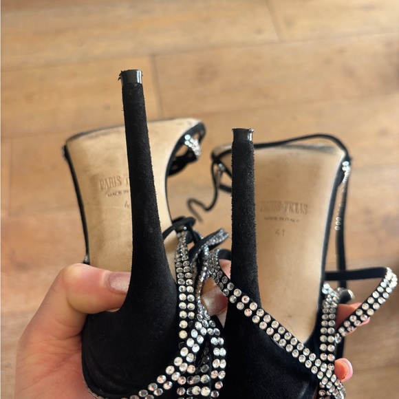 PARIS TEXAS Holly Nicole Black Diamond Lace Up Sandal - Size 41 - Picture 3 of 5